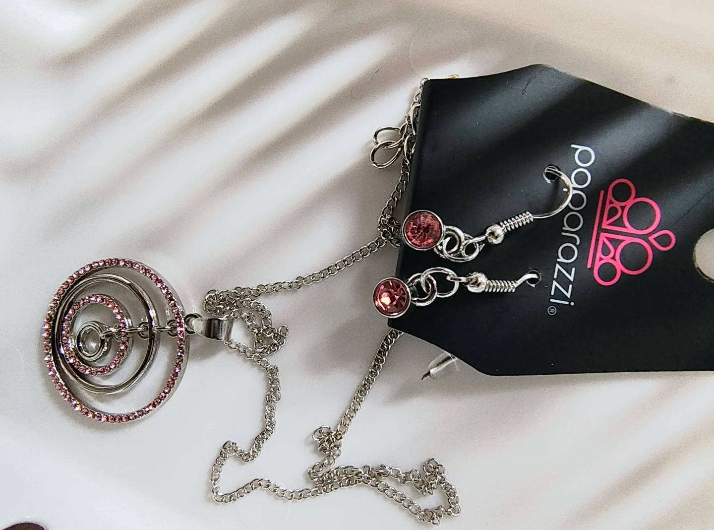 Paparazzi Pink Swirl Necklace and Earrings Set