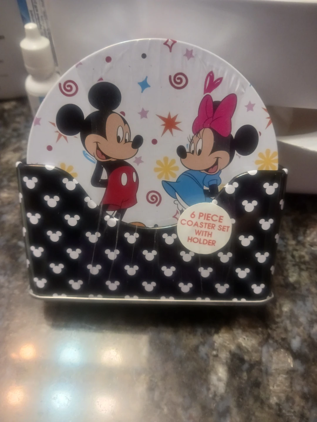 Disney Mickey & Friends 6 Piece Coaster Set with Holder