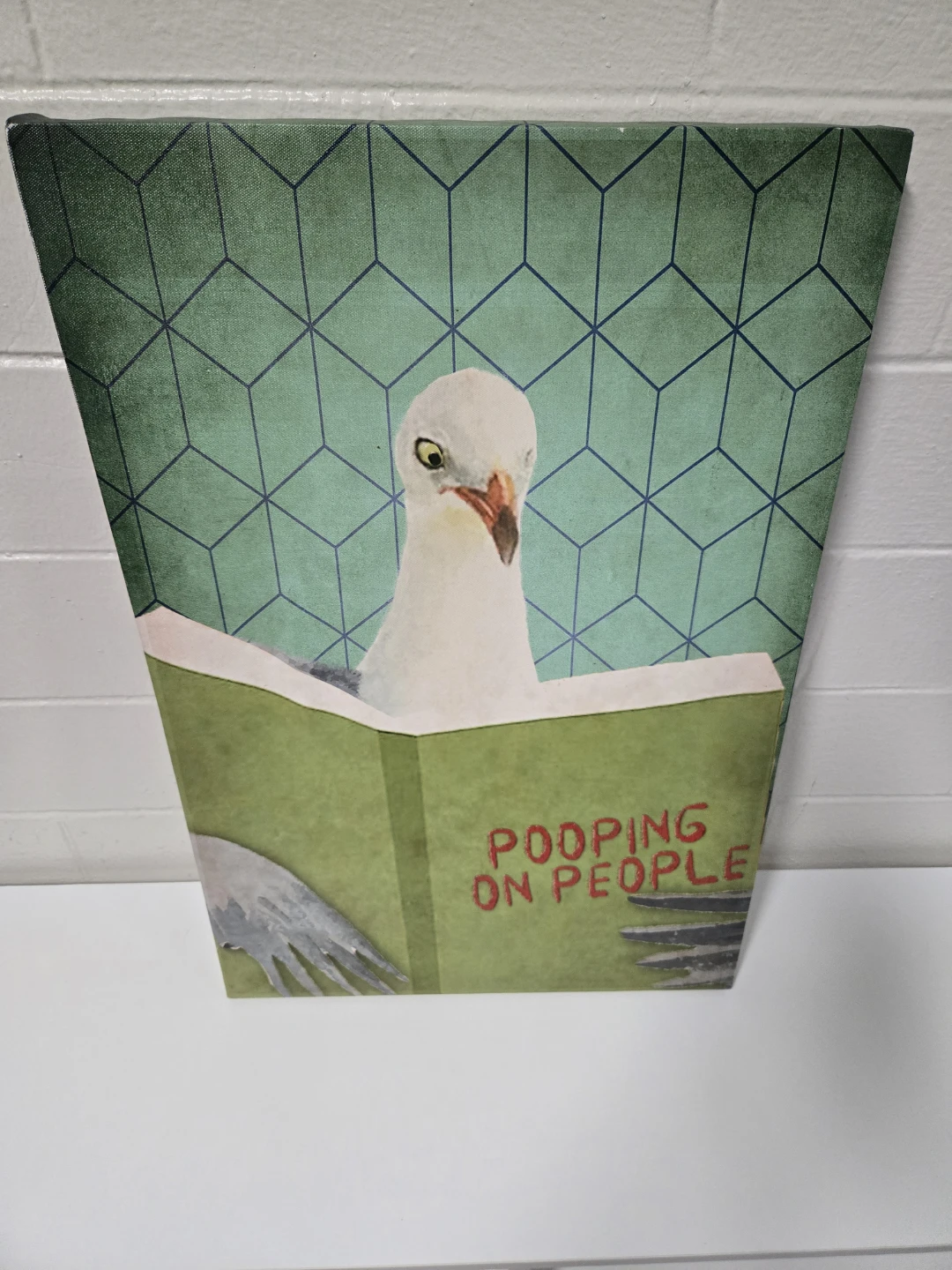 Funny Seagull Pooping on People Canvas Bathroom Wall Art - photo 2