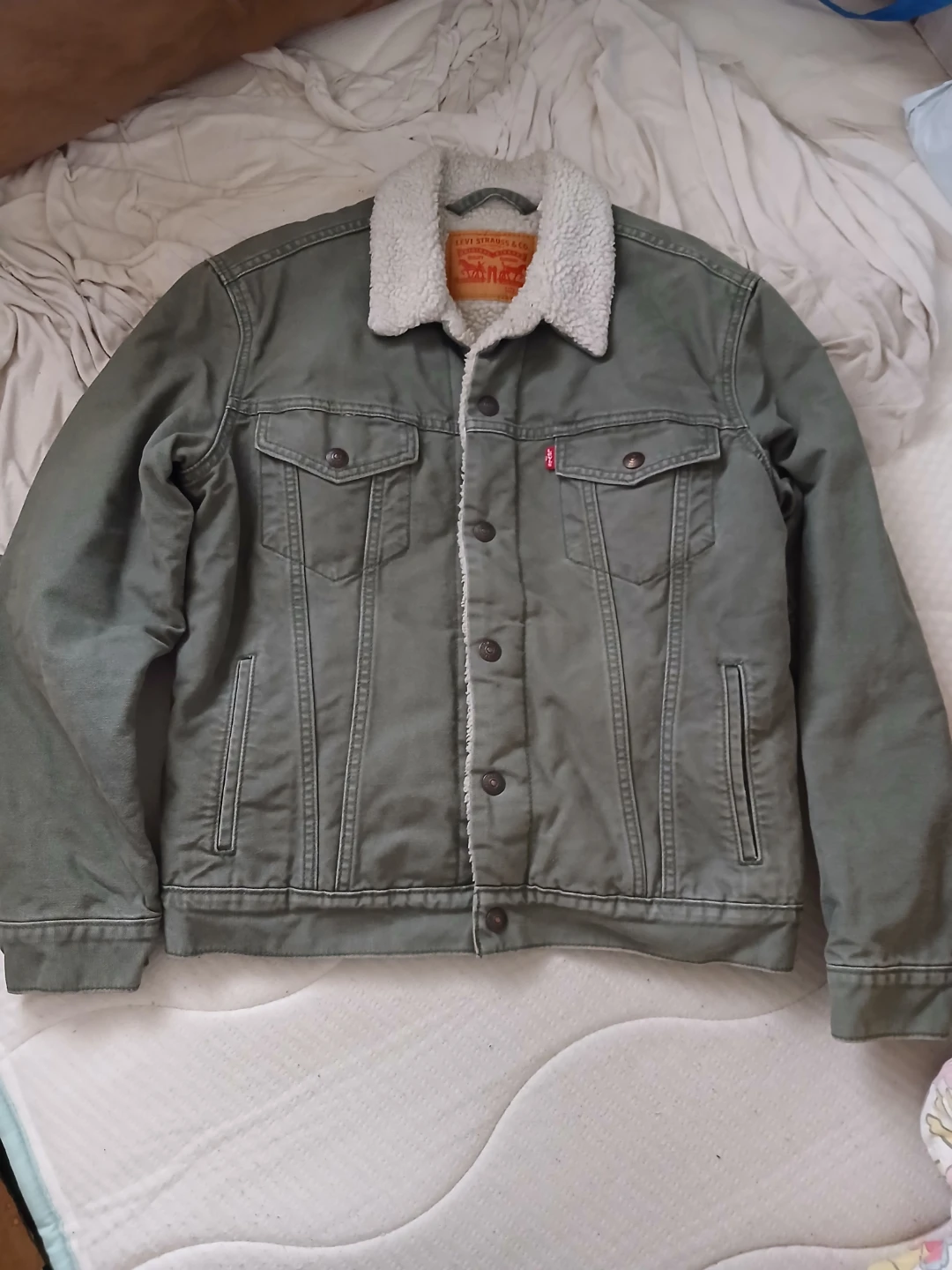 Levi Strauss & Co. Sherpa Lined Denim Jacket - Green - Size S
