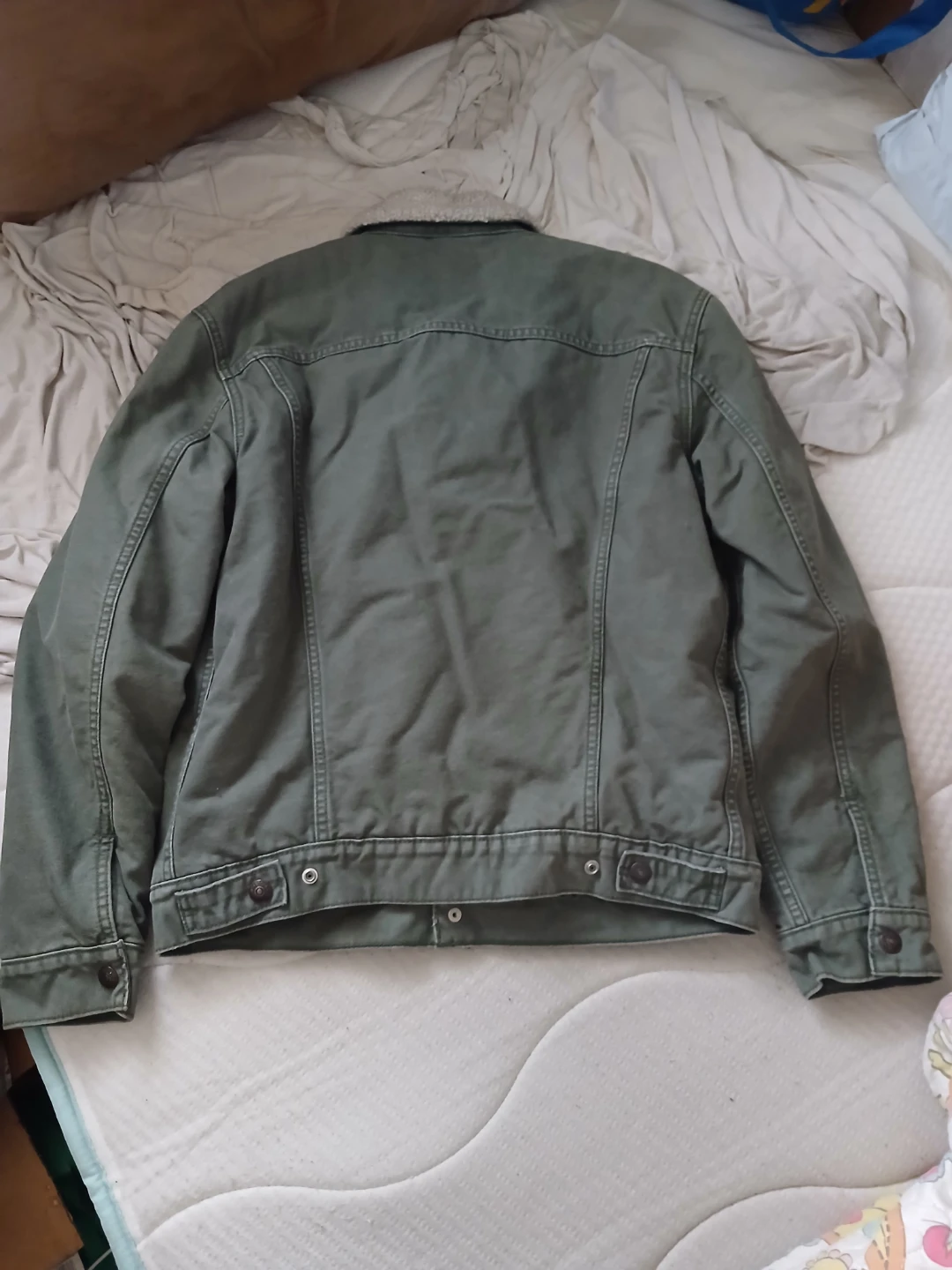 Levi Strauss & Co. Sherpa Lined Denim Jacket - Green - Size S - photo 3
