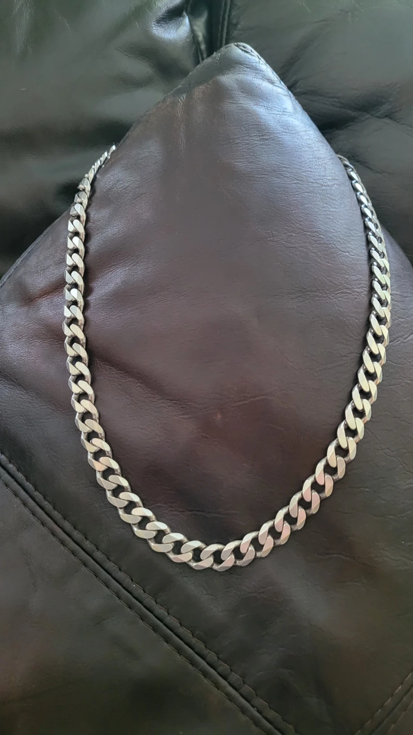 24" Solid Sterling Silver Curb Link Chain (106.4 grams)