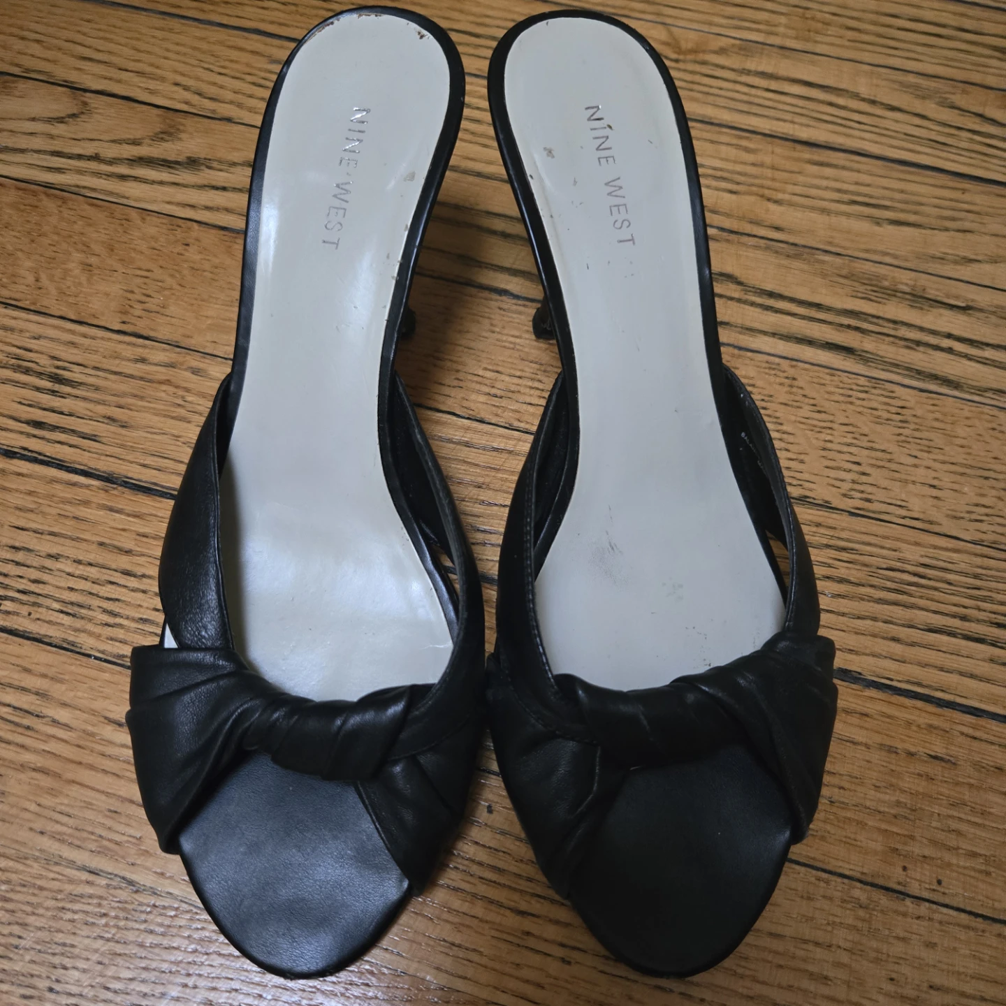Nine West Black Mules Heels Size 8