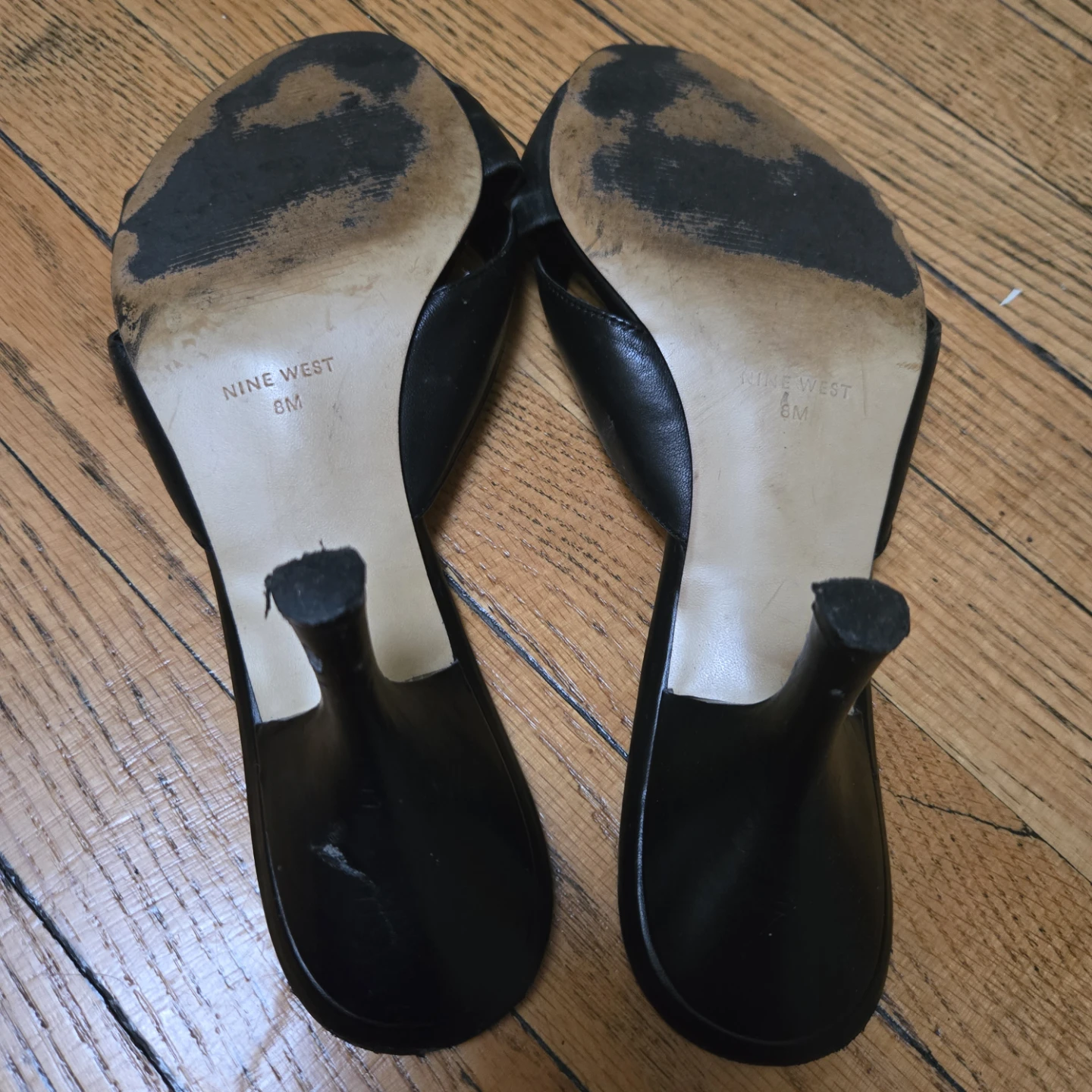 Nine West Black Mules Heels Size 8 - photo 5