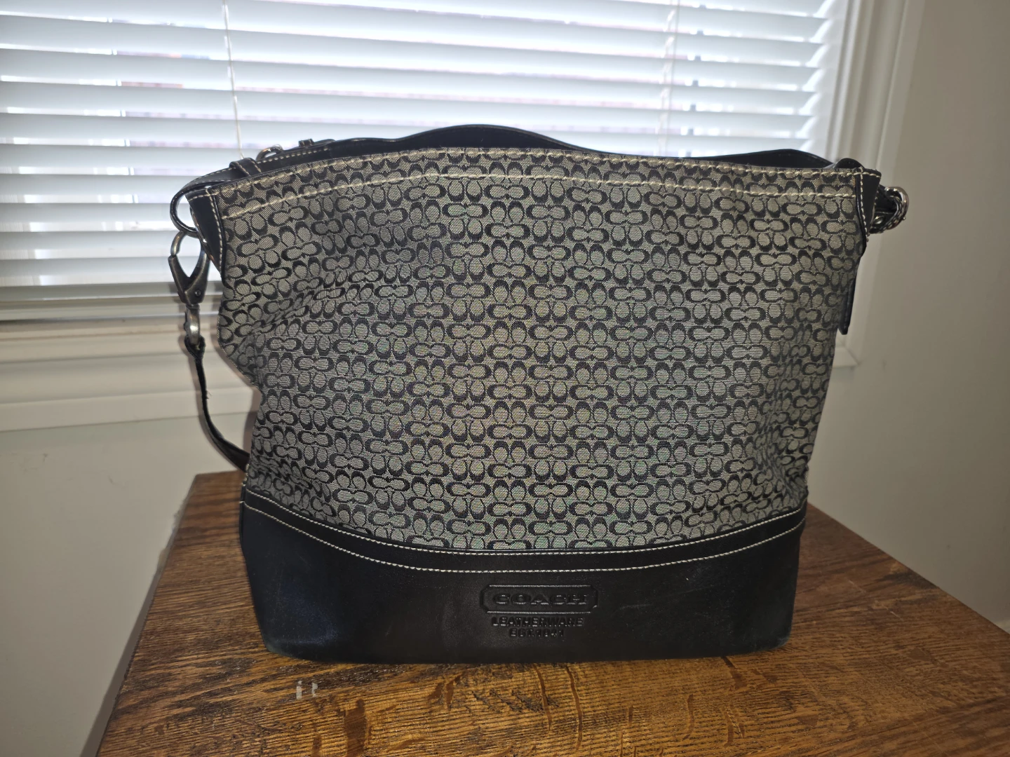 Coach Monogram Canvas and Leather Shoulder Bag