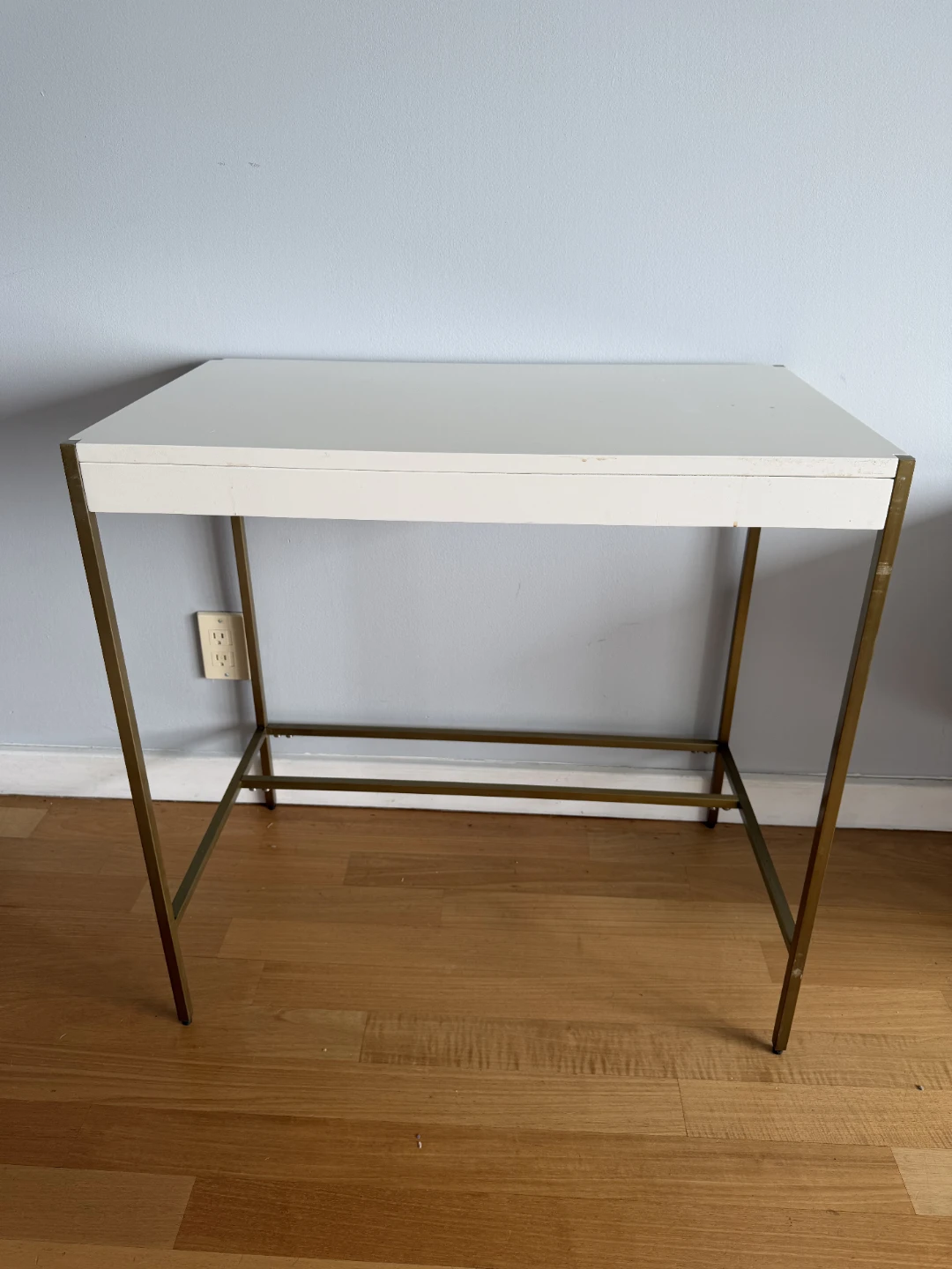 West elm white modern compact mini desk