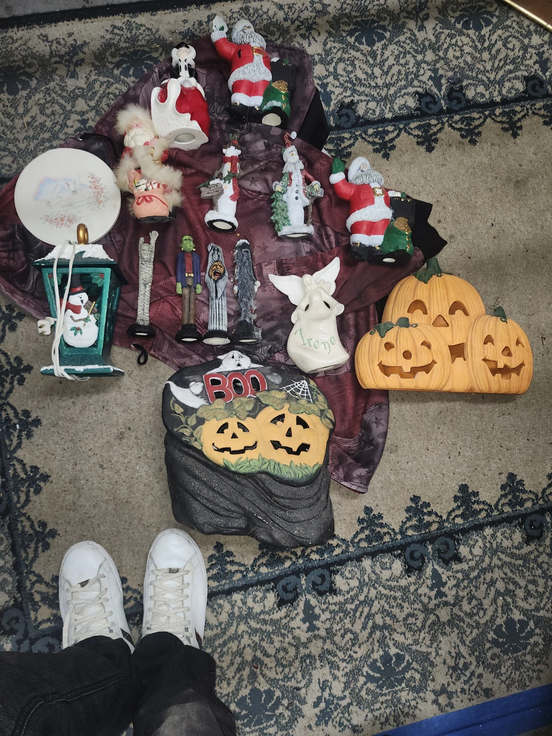 Hand made and painted Halloween/Christmas ceramics