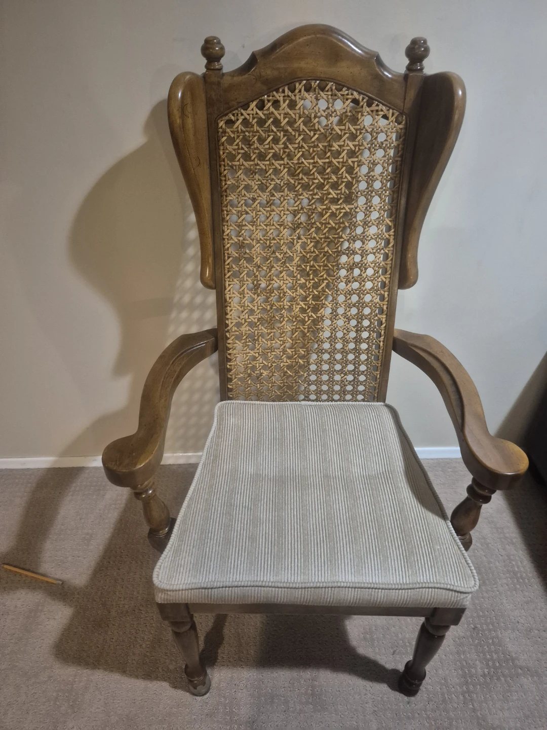 Wooden Dining Chair with Cane Back