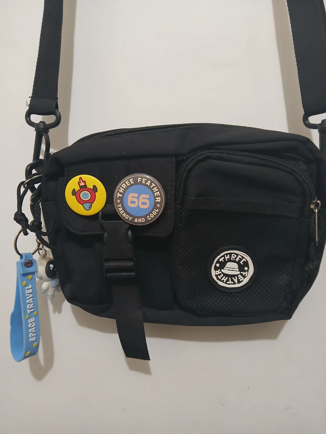 Black Crossbody Bag with Patches - photo 2