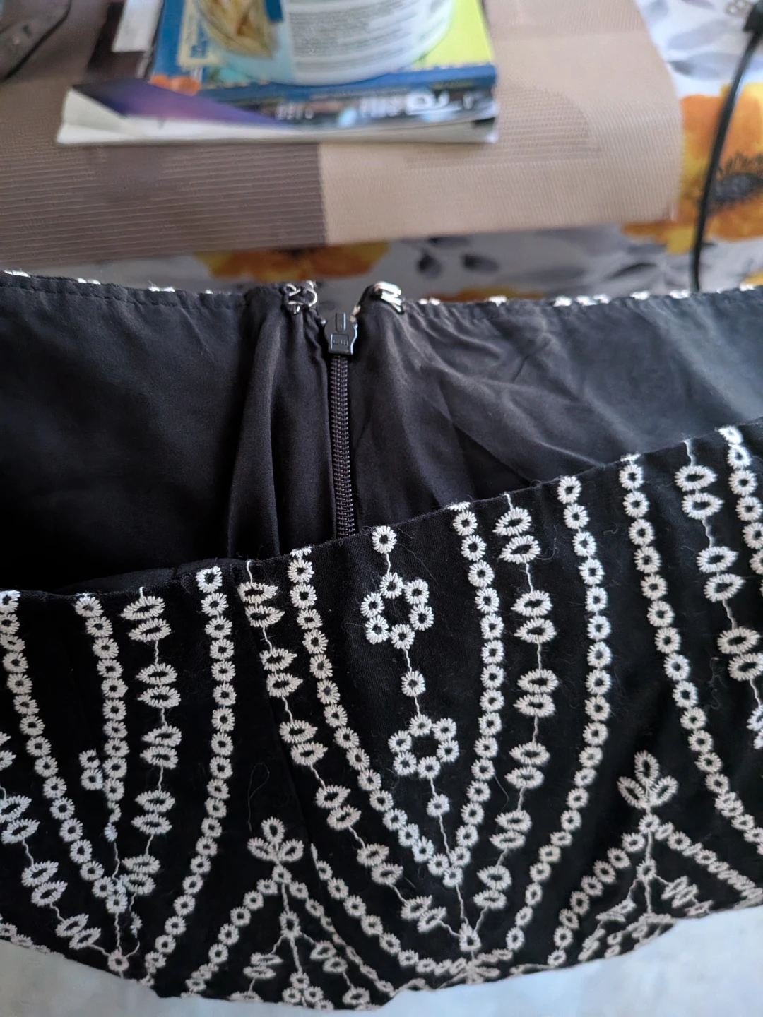LOFT Black Embroidered Midi Skirt Size 14 Plus - photo 2