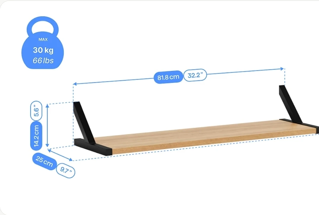 Solid Ash Wood Floating Shelves with Minimalist Design - photo 5