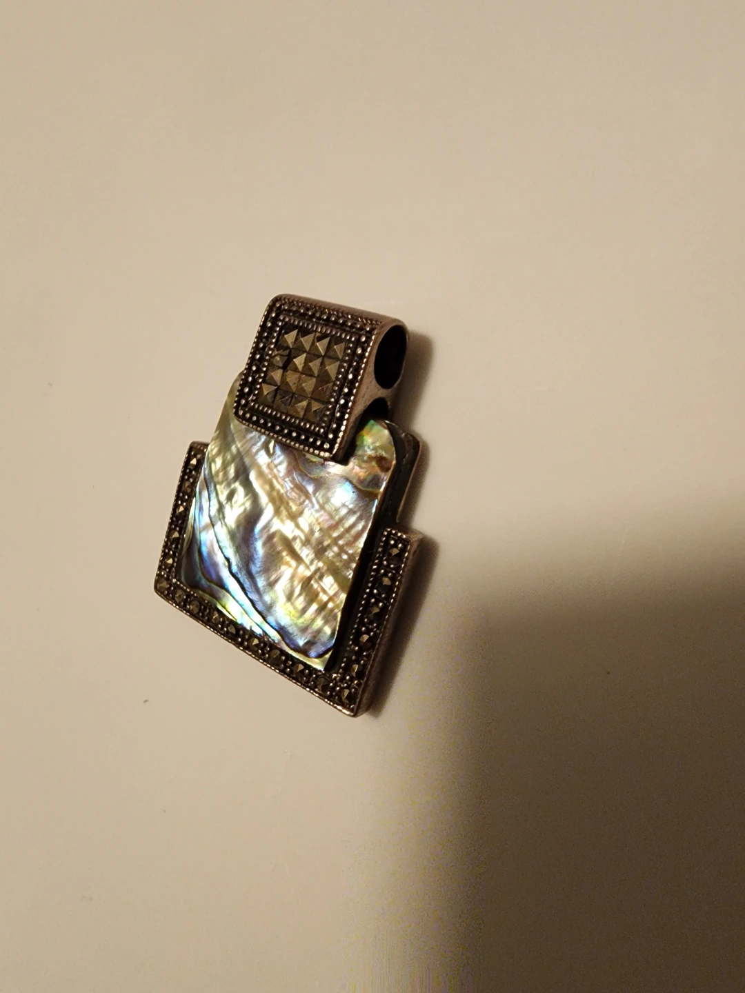Abalone Shell and Marcasite Pendant - photo 4