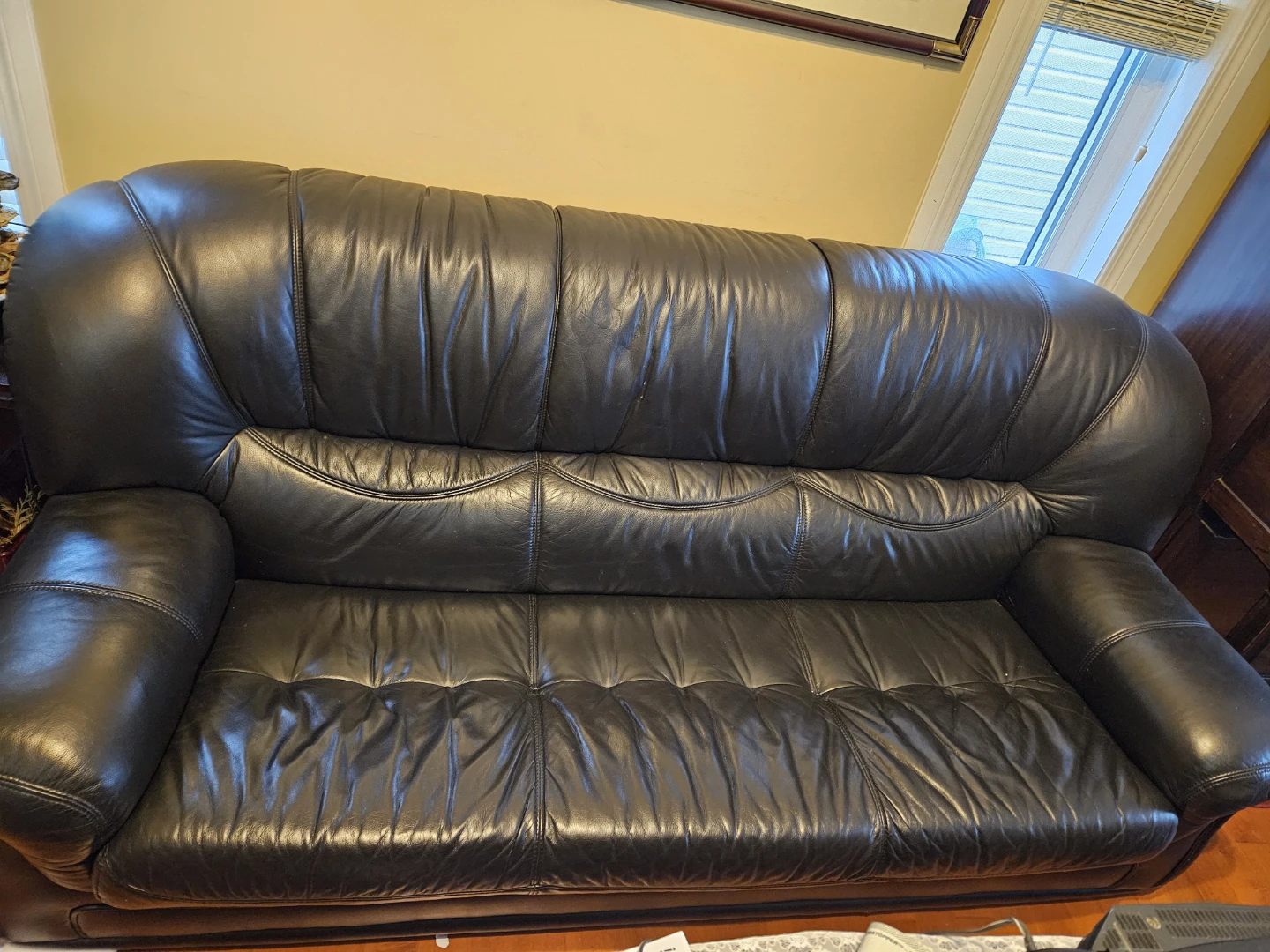 Black Leather Loveseat Sofa