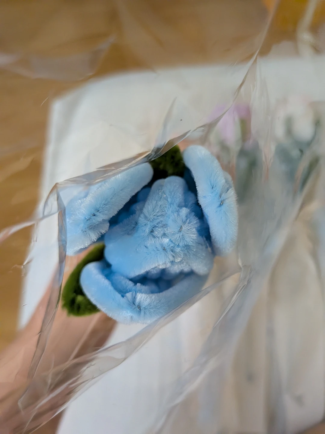 Set of 4 Faux Flowers- Blue, Pink, Purple, White - photo 5