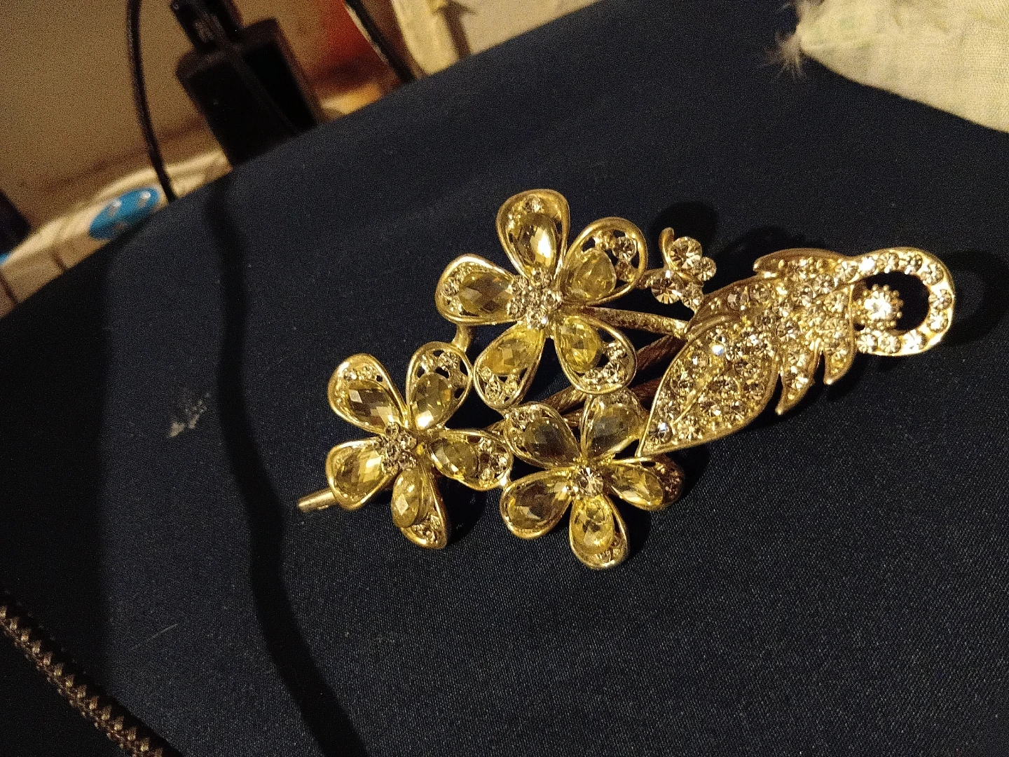 Gold Tone Flower Barrette