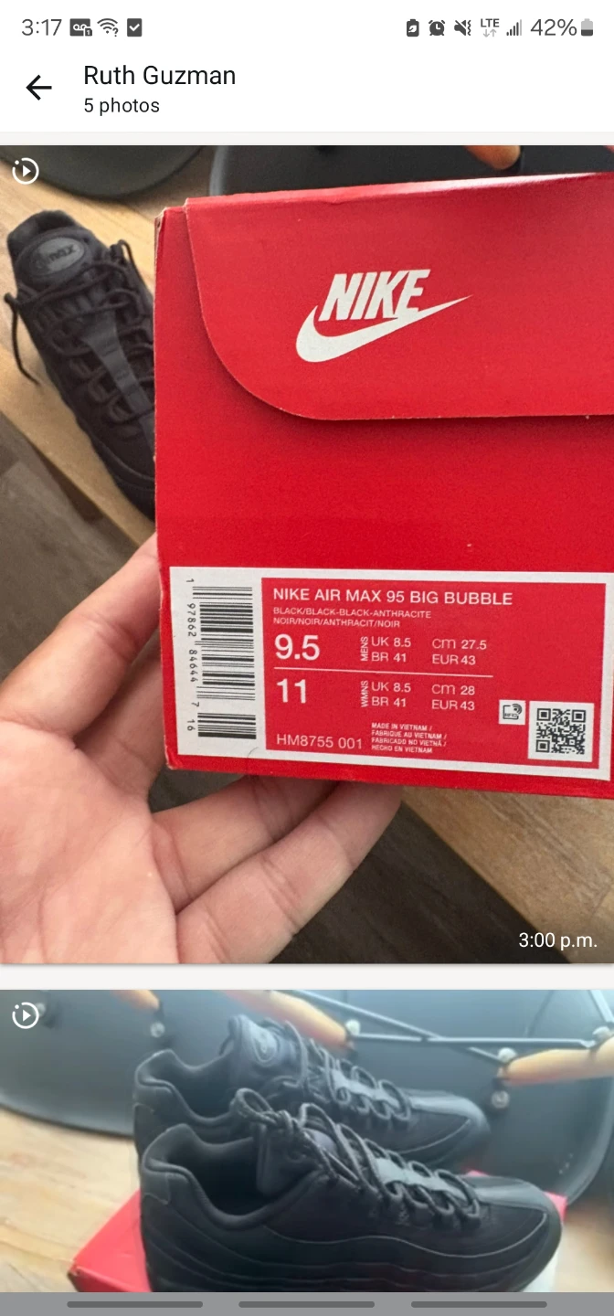 Nike Air Max 95 Big Bubble Sneakers Black - photo 4