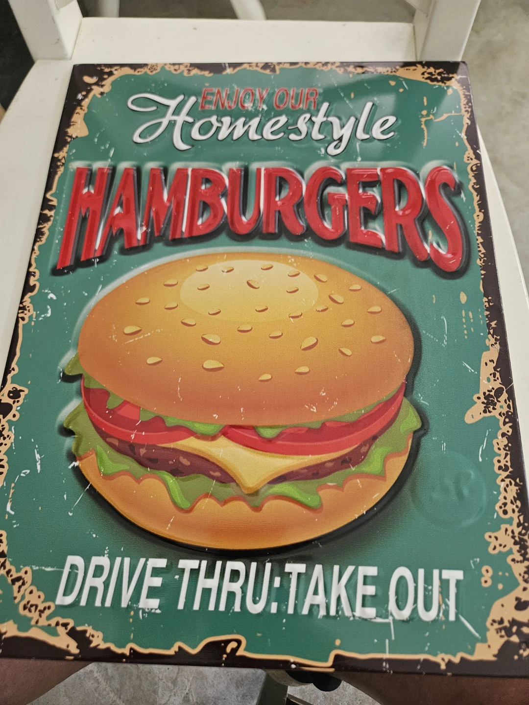 Homestyle Hamburgers & Hot Dogs Tin Sign