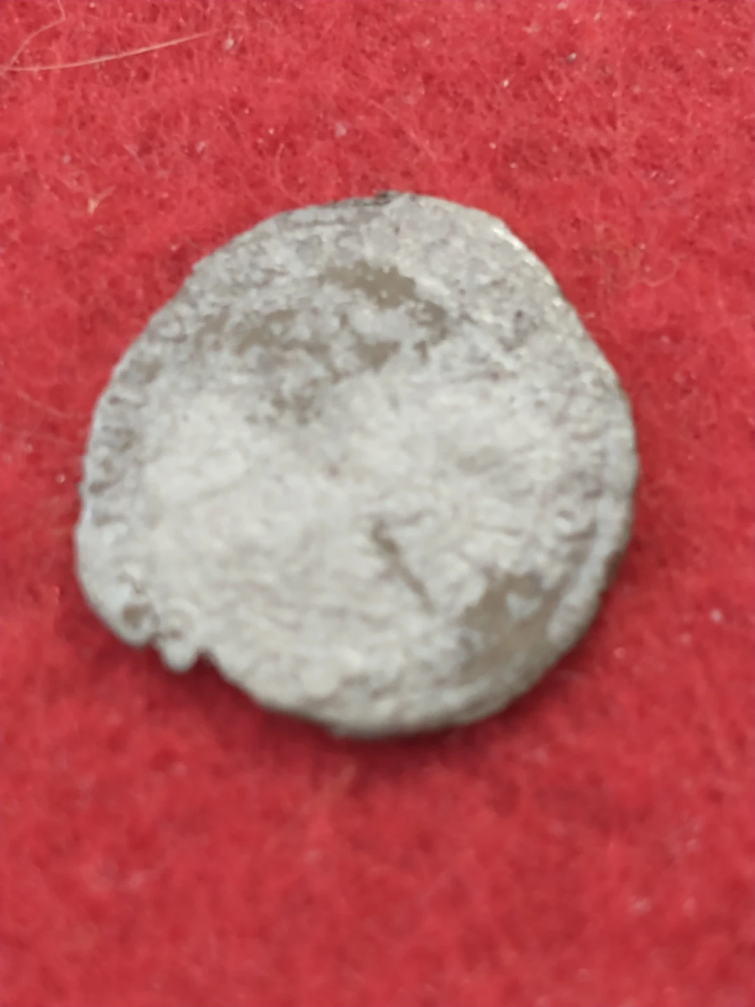 Heavily worn, unattributed medieval European silver coin - photo 3