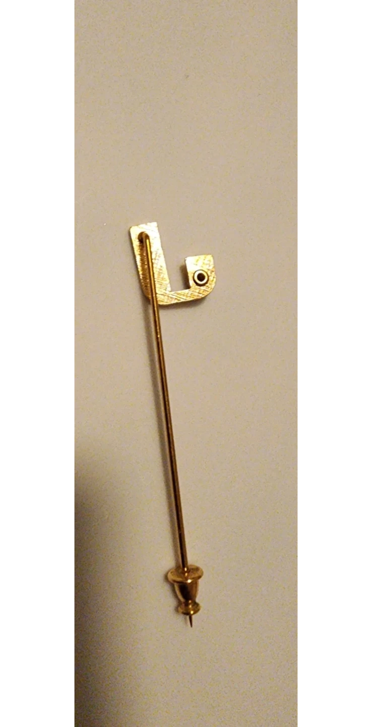 Gold Tone "J" Lapel Pin with Stone Accent - photo 2