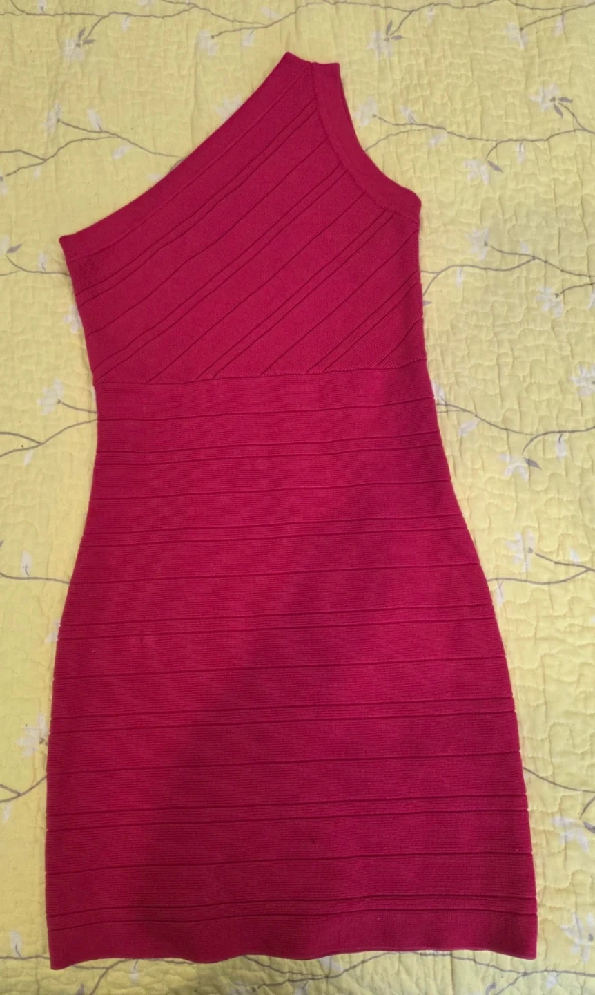 Forever 21 One-Shoulder Knit Dress - Pink - Size S