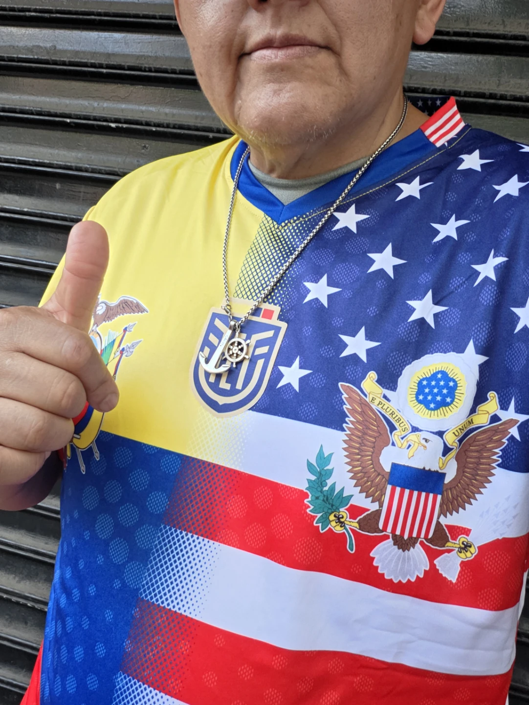 Men's Patriotic Football Jersey - USA & Ecuador Flags