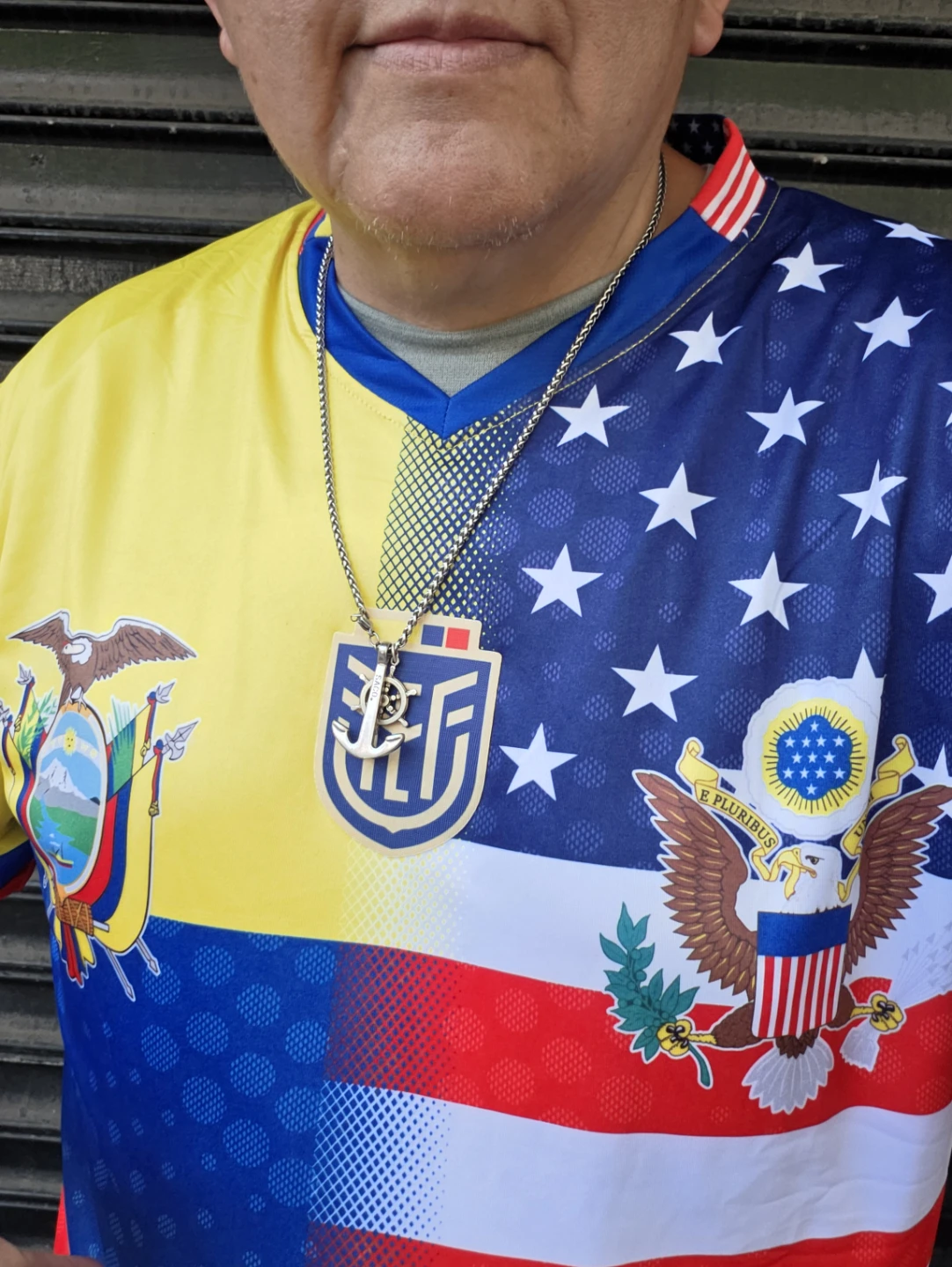 Men's Patriotic Football Jersey - USA & Ecuador Flags - photo 2