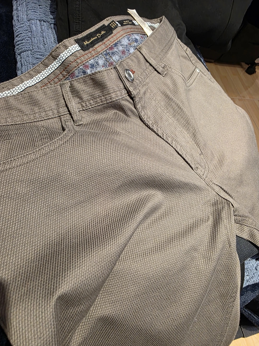 Beige Massimo Dutti Slim Fit Trousers - photo 2