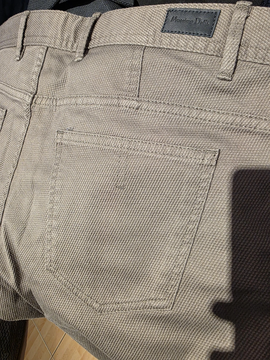 Beige Massimo Dutti Slim Fit Trousers - photo 3