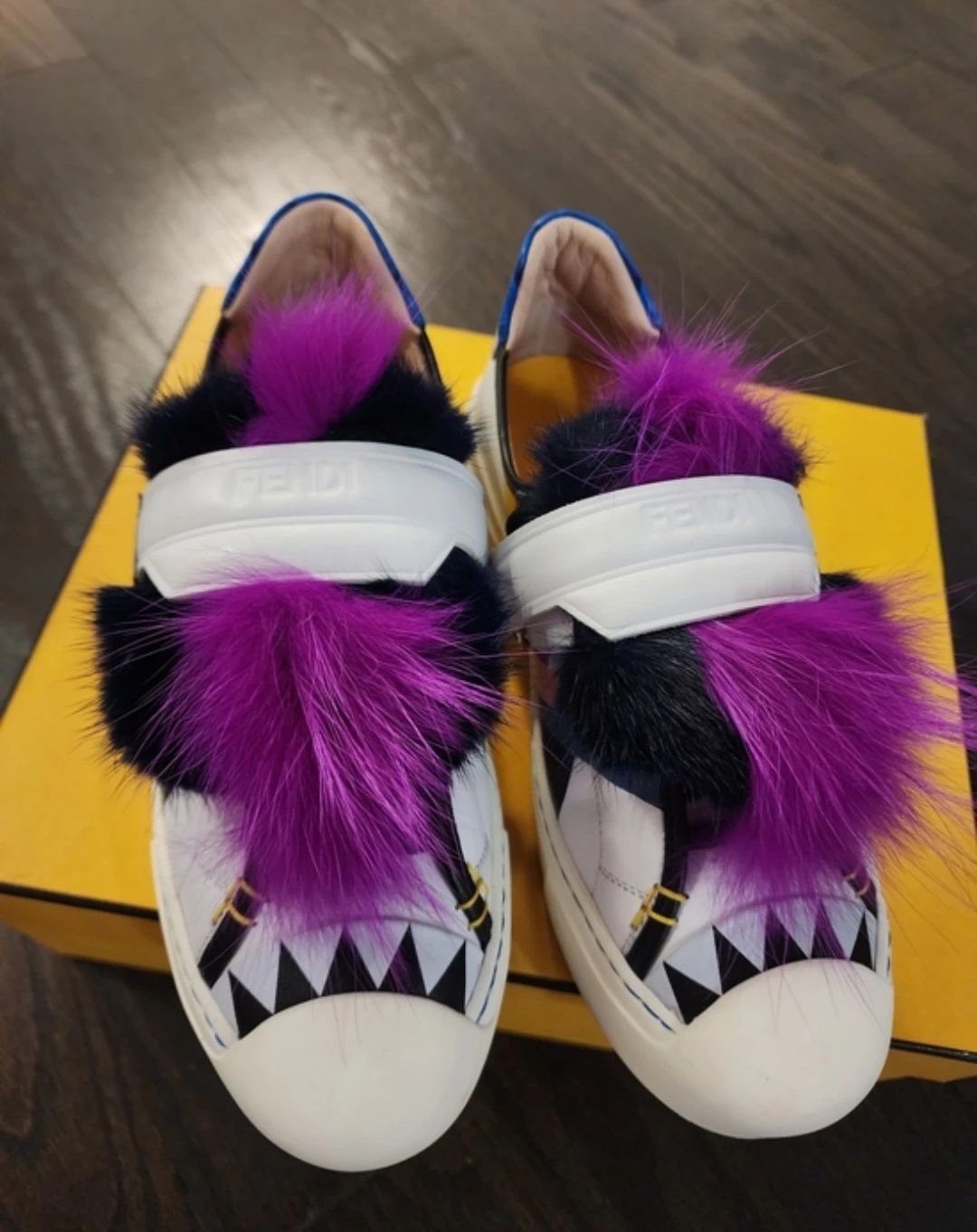 Fendi Kids Furry Sneakers