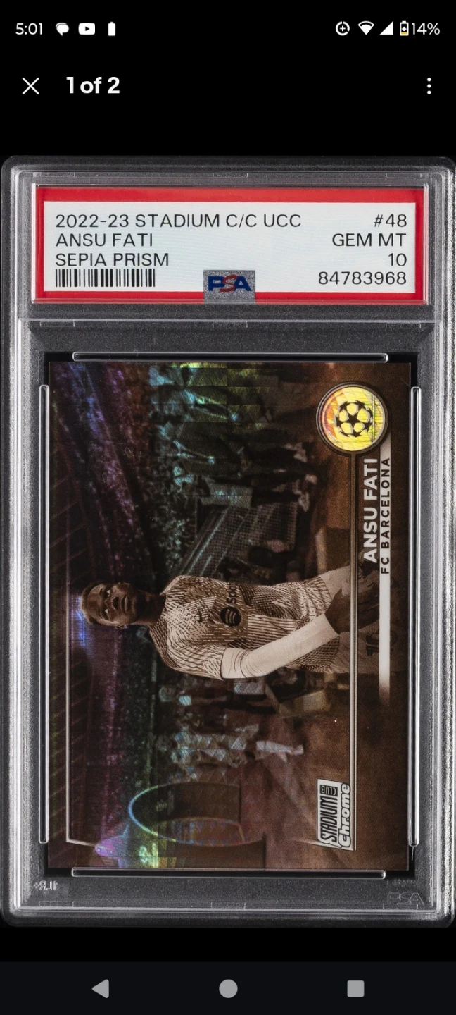 2022-23 Topps Stadium Club Ansu Fati Sepia Prism Card