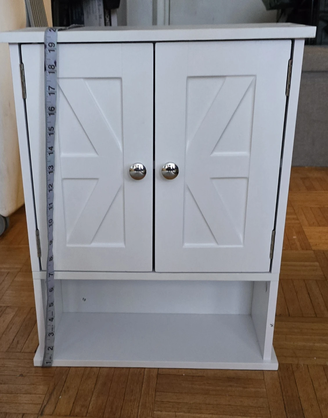 BRAND NEW White Double Door Wall Cabinet with Shelf - photo 3