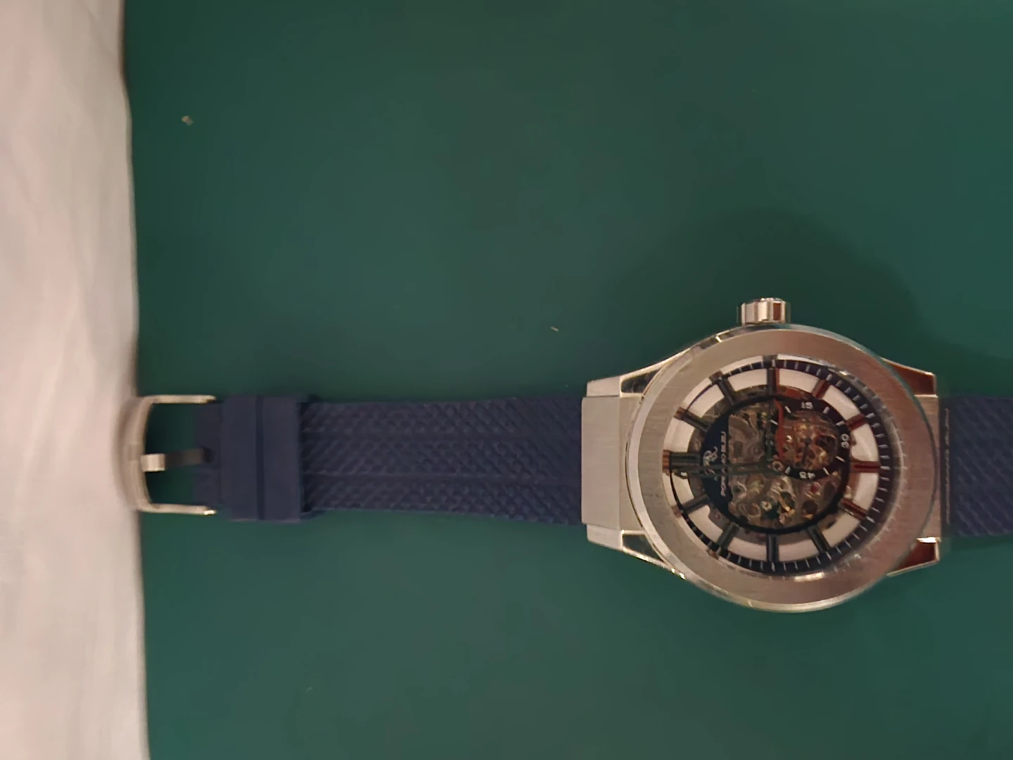 Porsamo Bleu Automatic Skeleton Watch Blue Rubber Strap - photo 2