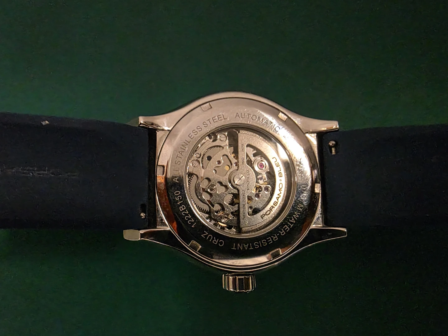 Porsamo Bleu Automatic Skeleton Watch Blue Rubber Strap - photo 4