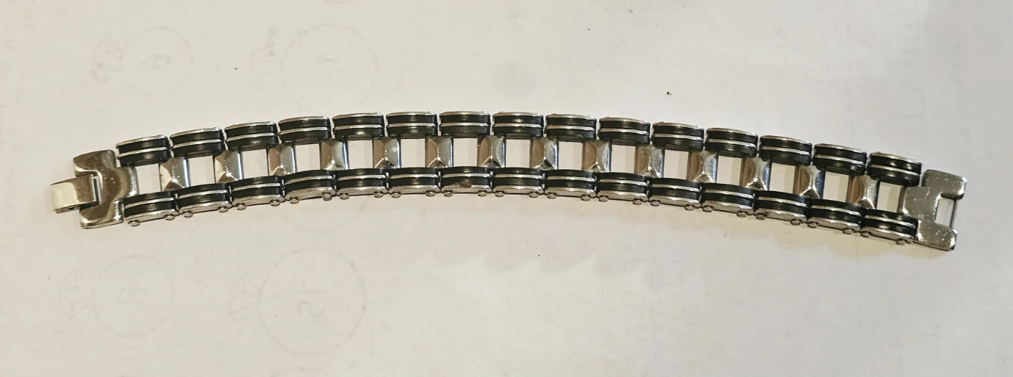Men's Stainless Steel Motorcycle Link Chain Bracelet - photo 2