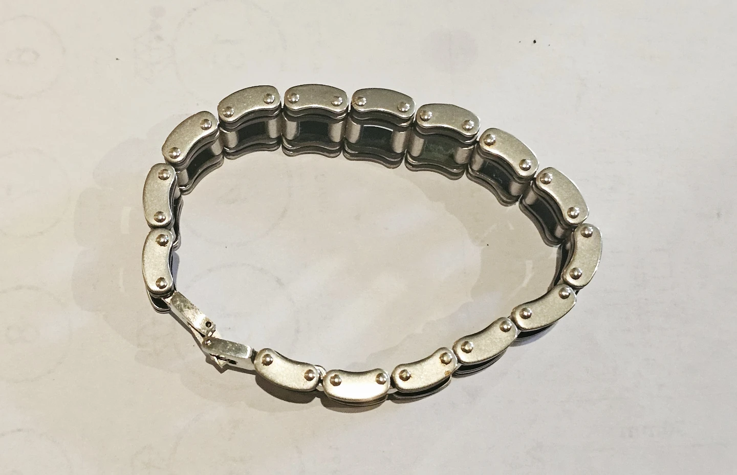 Men's Stainless Steel Motorcycle Link Chain Bracelet - photo 4