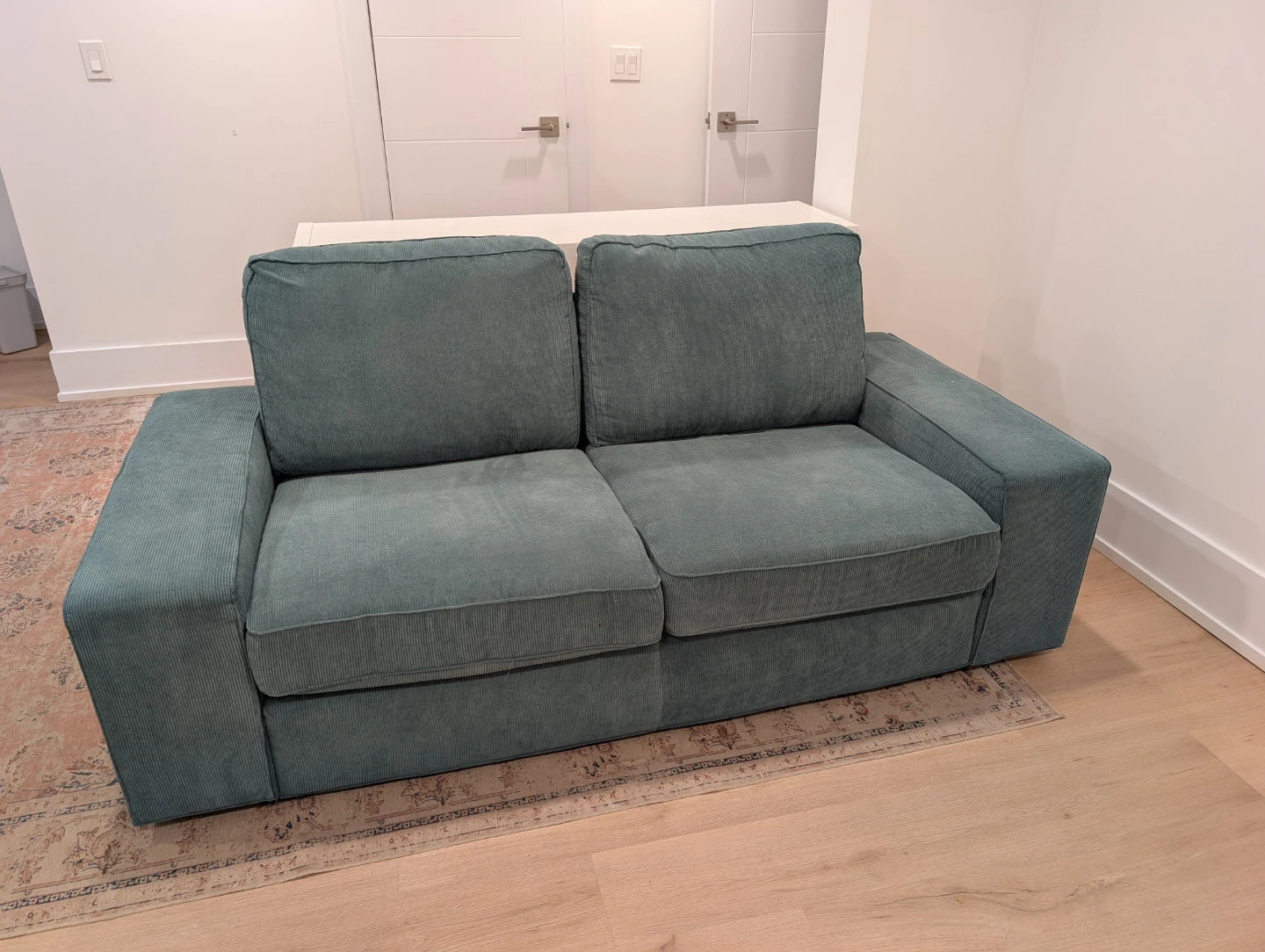 Teal Corduroy Sofa