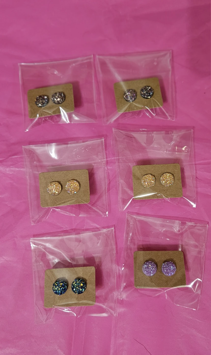 ✨ Handmade Druzy Stud Earrings ✨ - photo 2