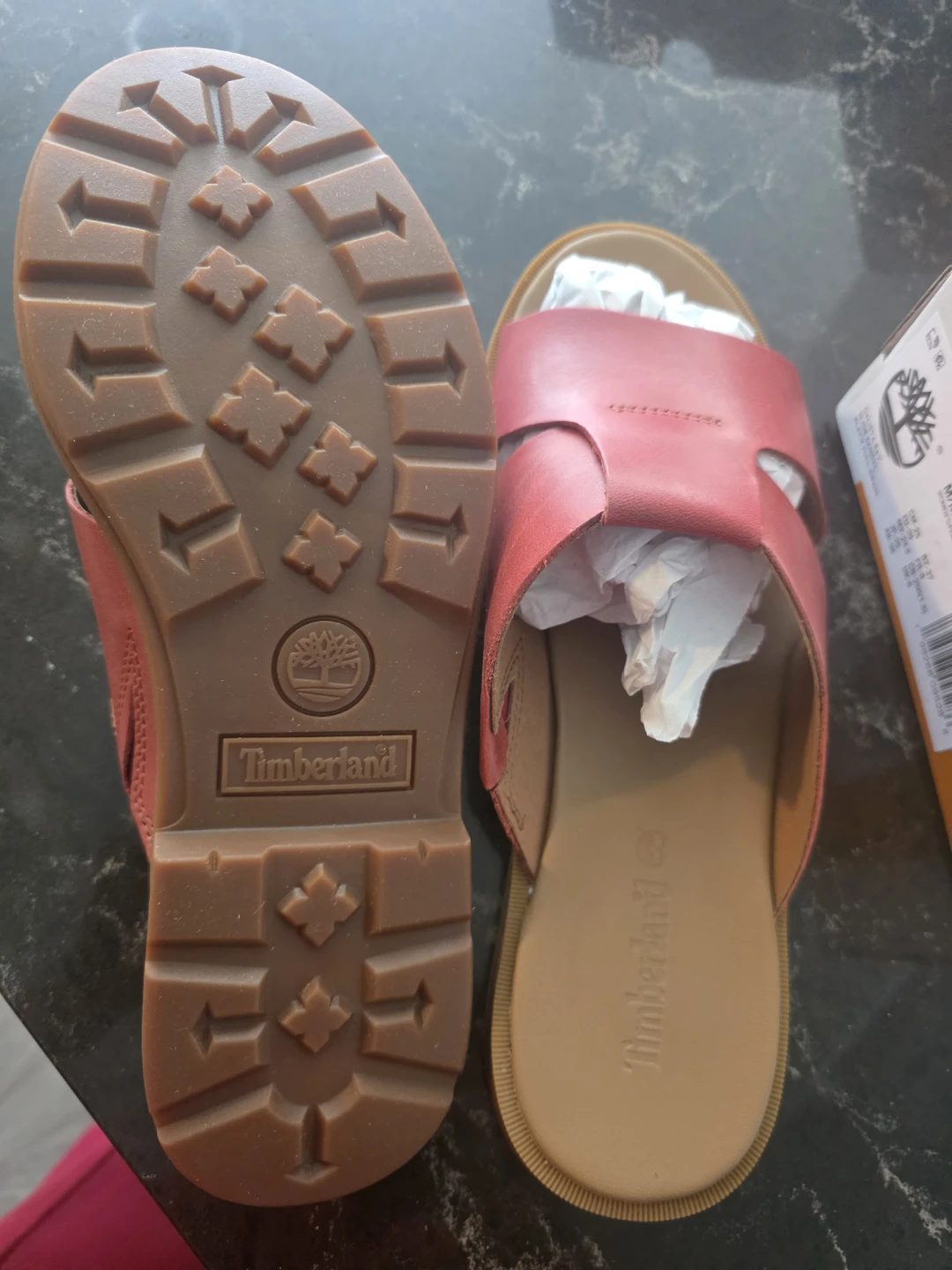 Timberland Red Leather Slide Sandals Size 8 for Women - photo 3