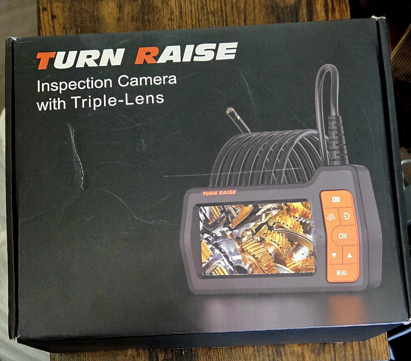 Turn Raise Triple-Lens Borescope Inspection Camera 50 FT cable