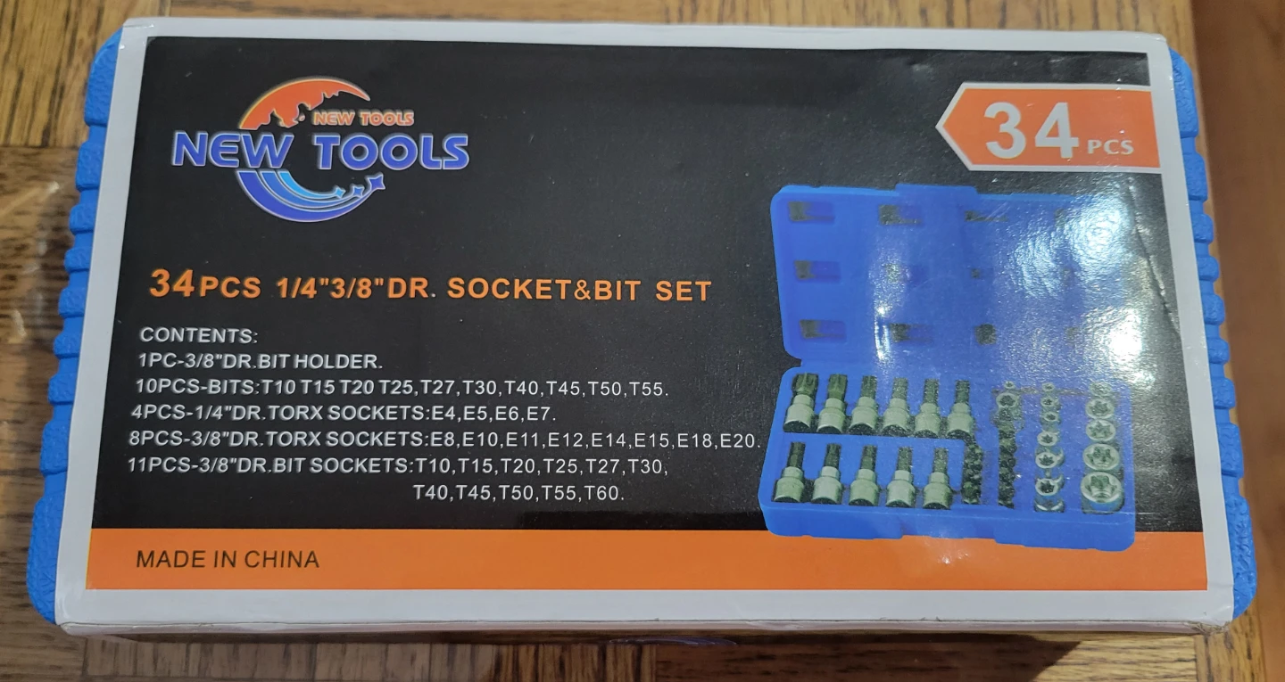 NEW TOOLS 34-Piece 1/4"/3/8" Drive Socket & Bit Set - photo 2