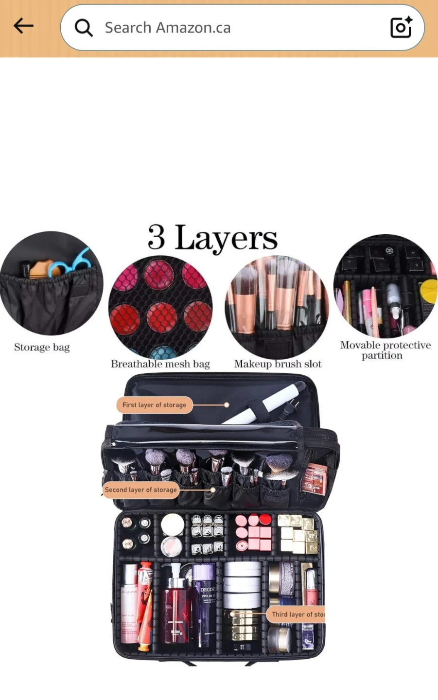 Professional Black Train Case Cosmetic Bag - photo 3