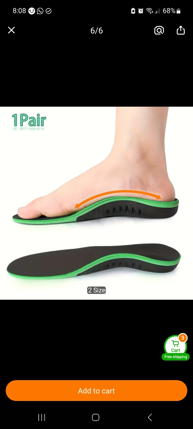 Arch support insoles
