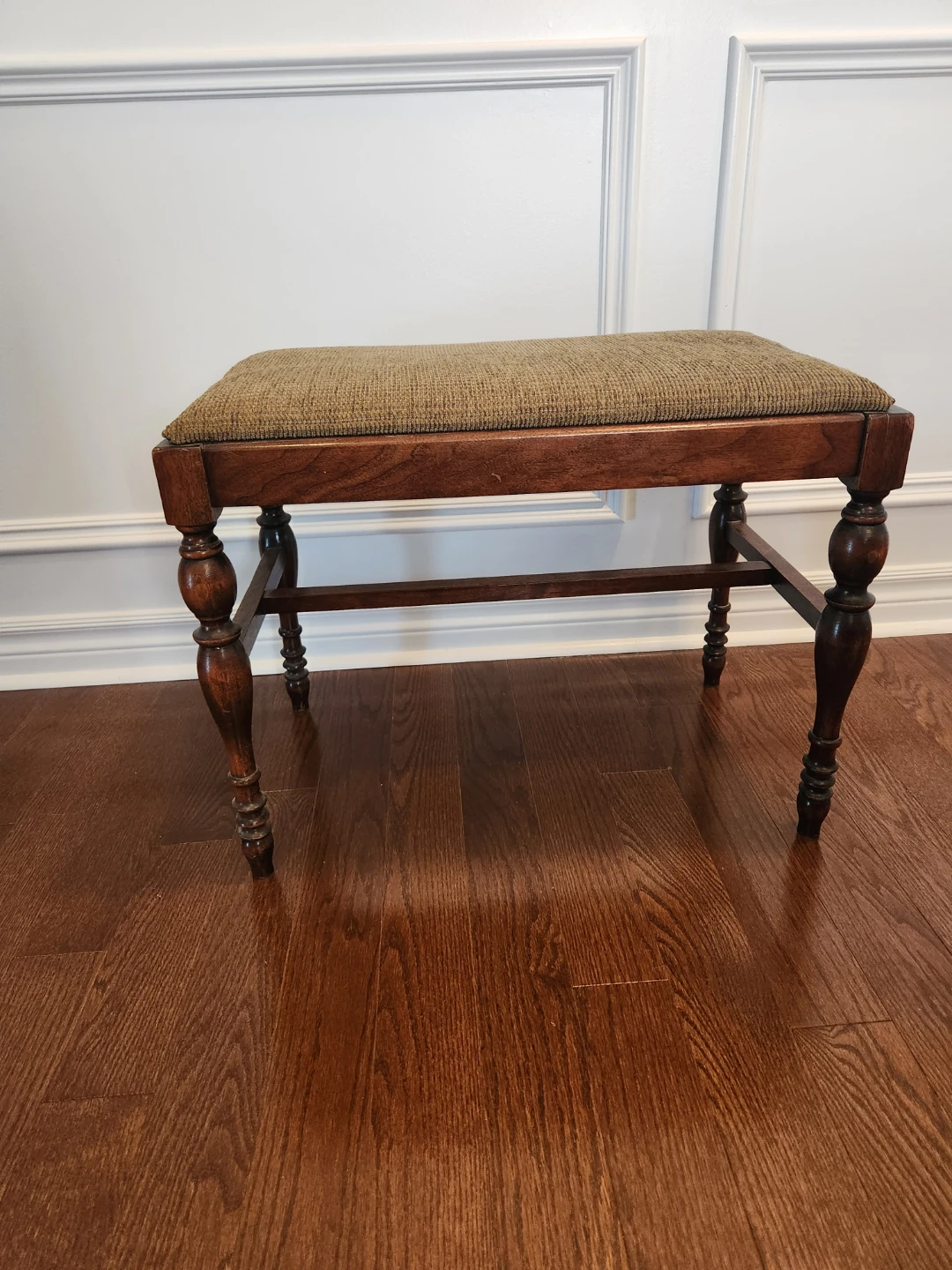 Wooden Bench with Upholstered Seat