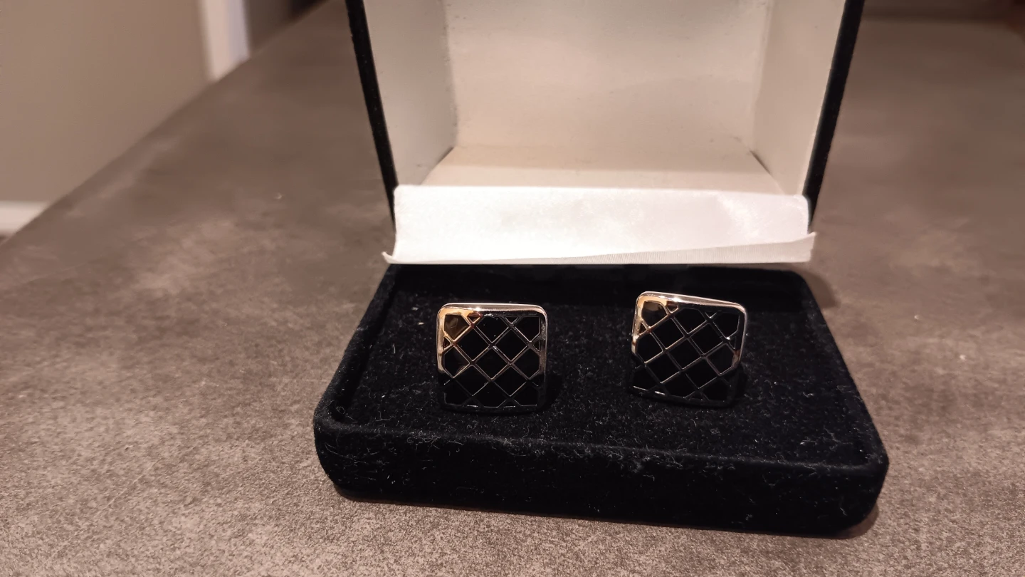Black and Silver Cufflinks