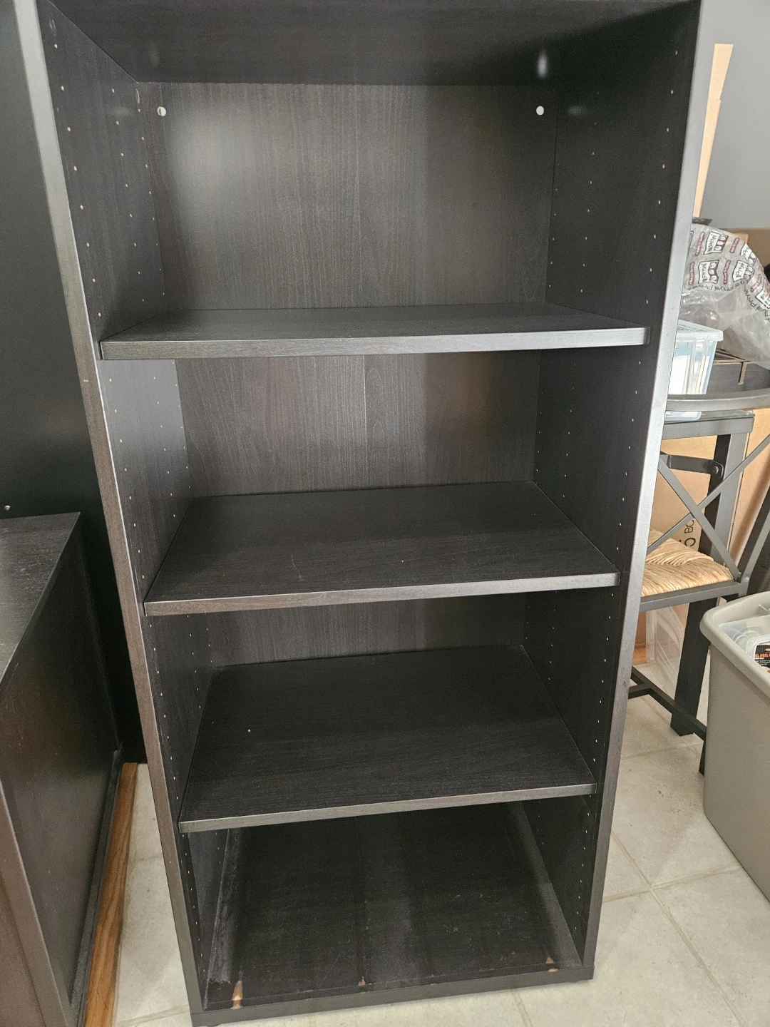Dark Brown 4-Shelf Bookcase