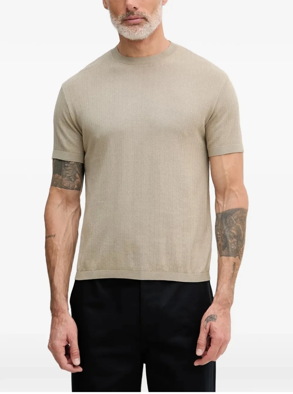 Armani Exchange Knit T-Shirt - Beige - photo 2