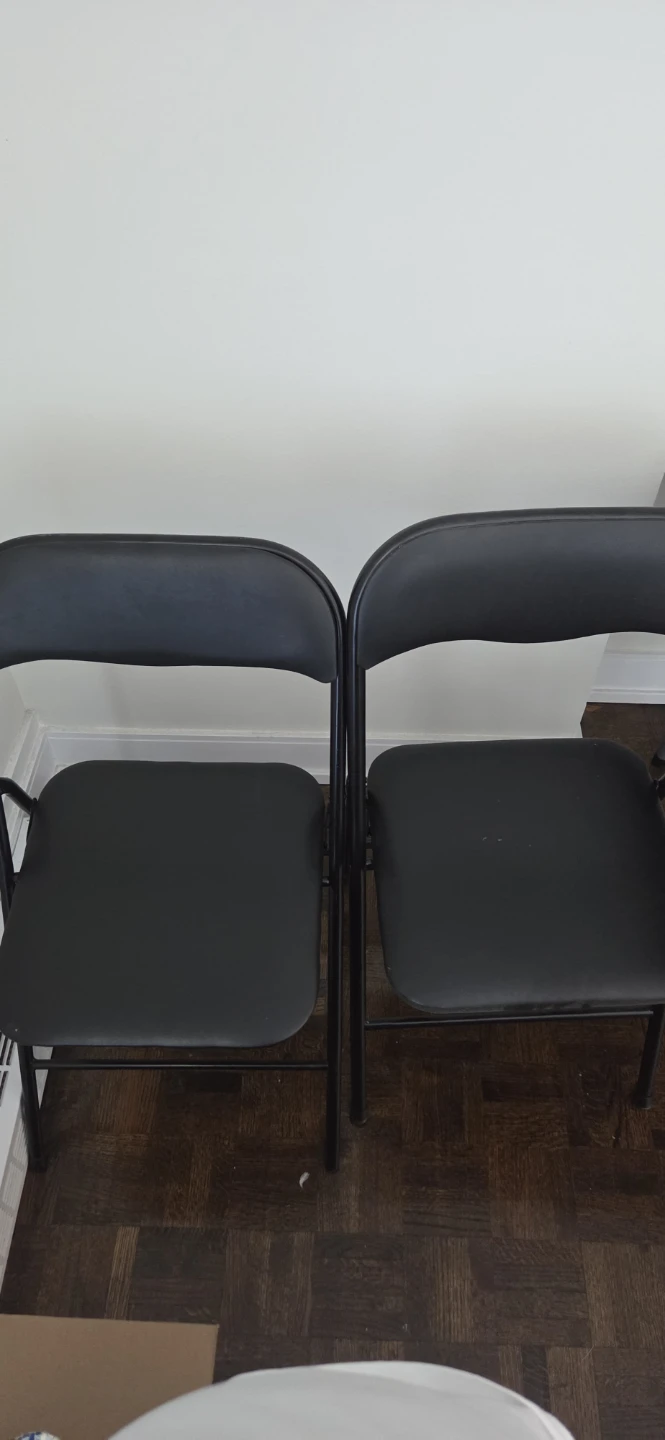 Black Folding Chairs (Set of 2)