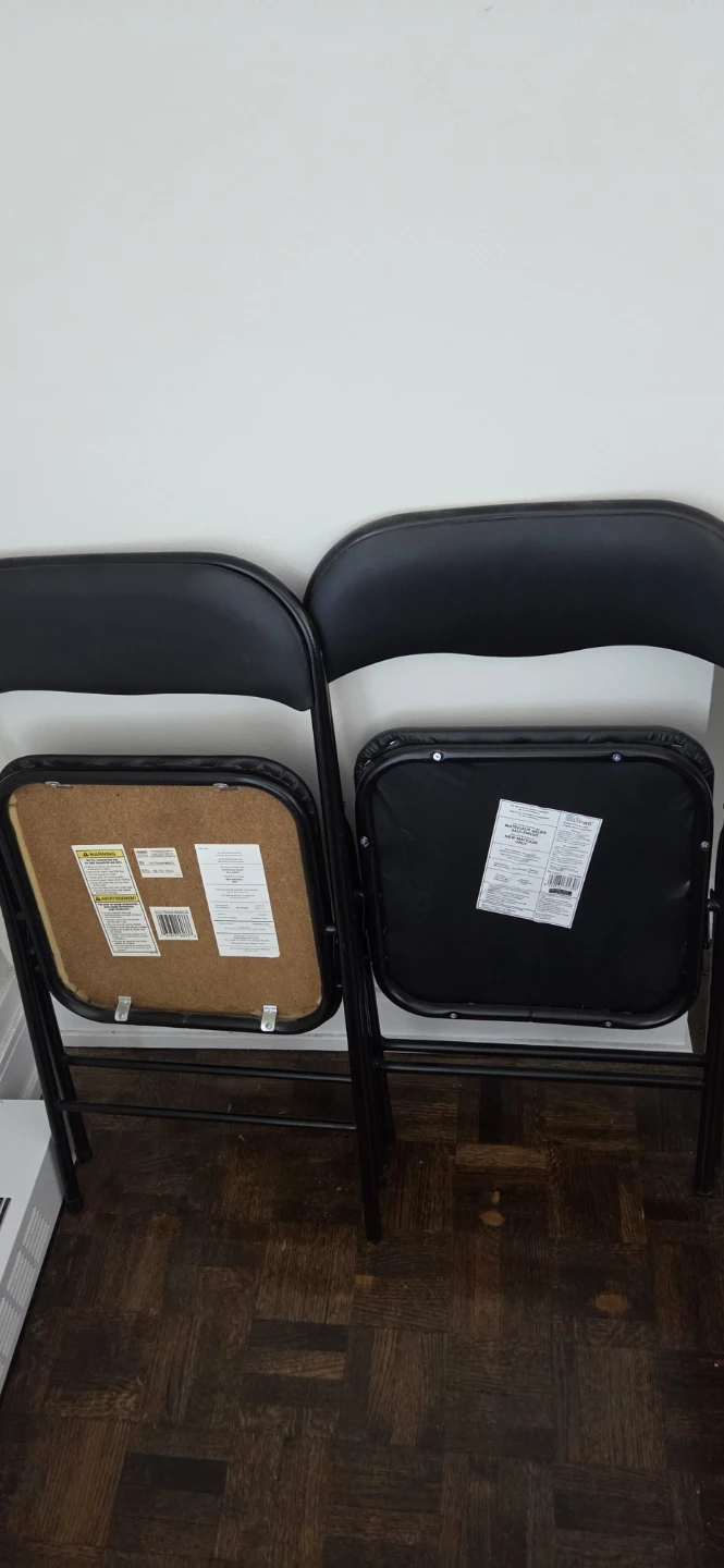 Black Folding Chairs (Set of 2) - photo 2