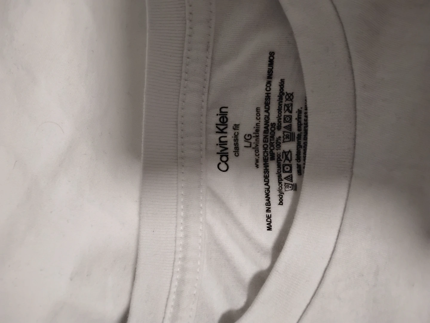 Calvin Klein Classic Fit T-Shirt - White, Size L - photo 2