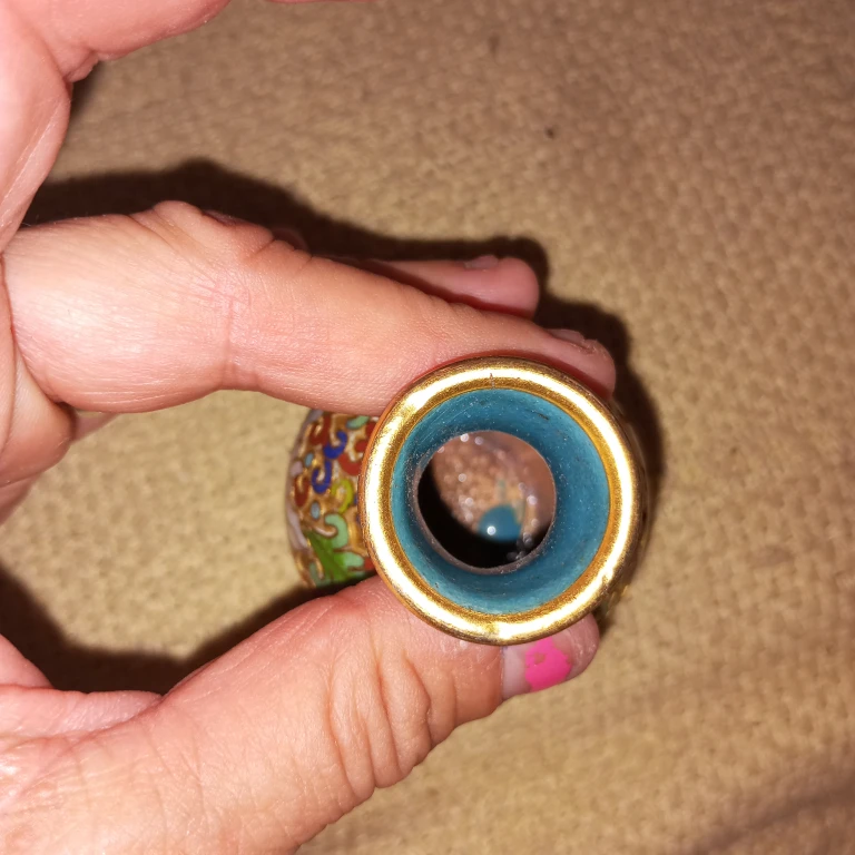 ⚽ Vintage Miniature Cloisonné Vase - photo 4